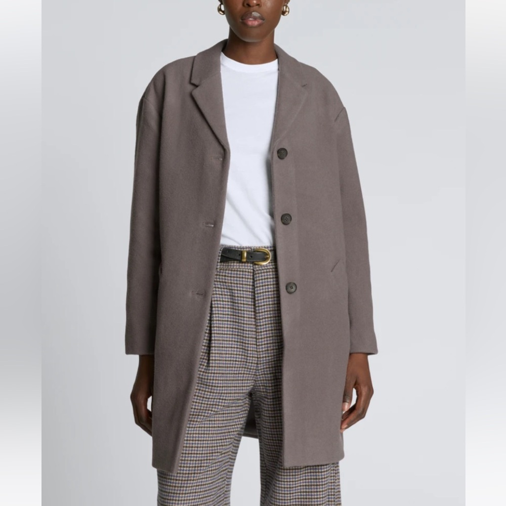 Everlane Italian ReWool Cocoon Coat in Taupe Grey